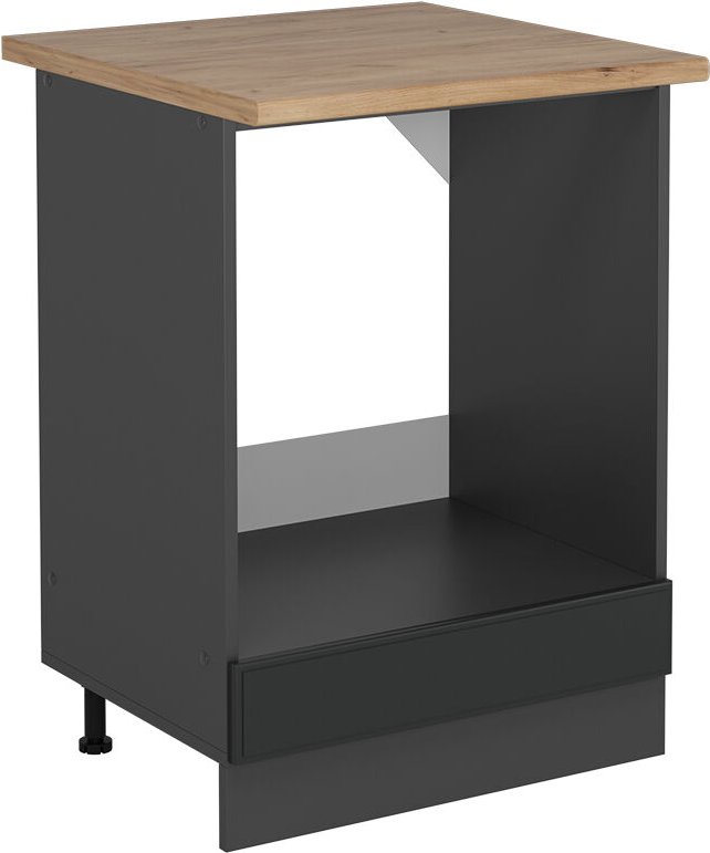 Vicco - Herdumbauschrank R-Line, Anthrazit Landhaus, 60 cm , ap Eiche