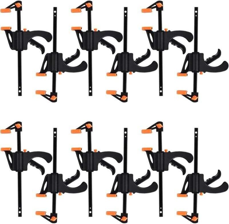 10 Stück Einhandklemmen, Ratschen-Tischklemme, Schnellspann-Ratschenklemme, Holzbearbeitungs-Befestigungsstangenklemme, ...