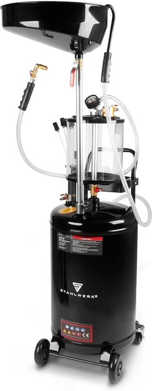 STAHLWERK Ölabsauggerät 80L Ölabsauger mit Druckluft Ölauffanggerät Ölbehälter