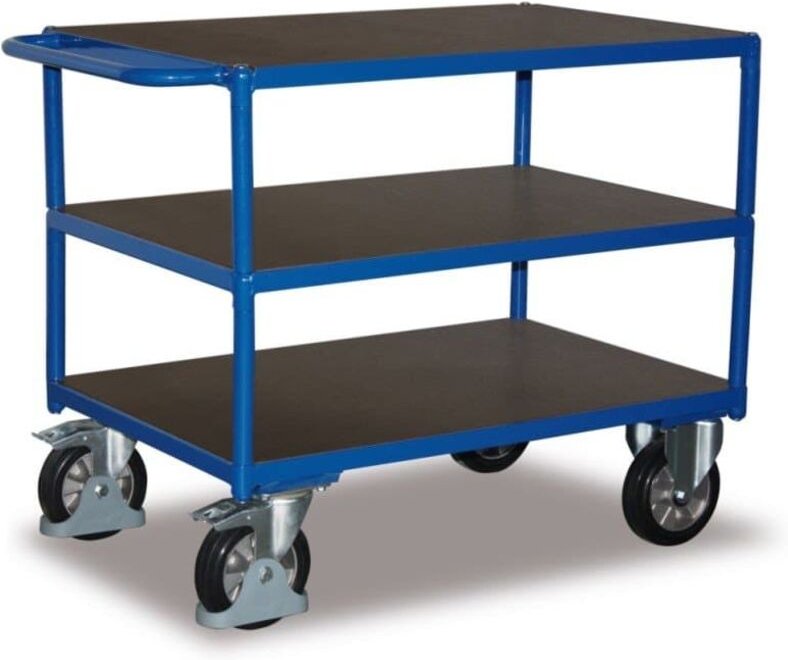 VARIOfit Schwerlast Tischwagen mit Schiebegriff und 3 Ladeflächen 995x700mm