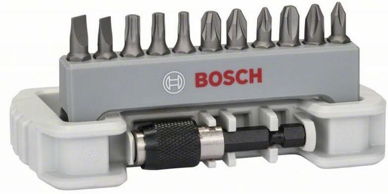 Bosch Schrauberbit-Set Extra-Hart, 11-teilig, PH, PZ, T, S, 25 mm, Bithalter 2608522130
