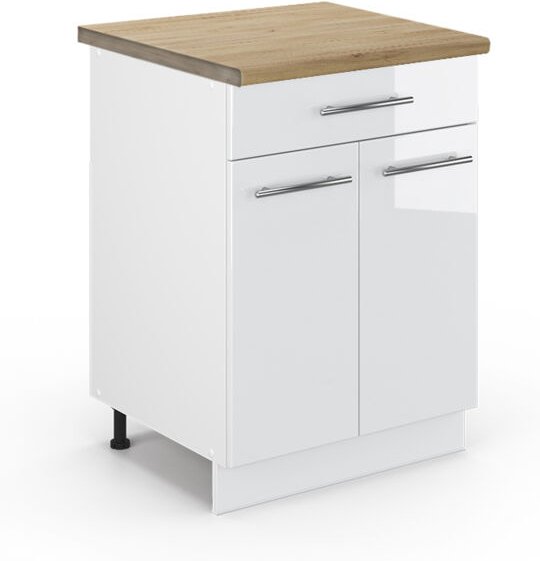 Vicco - Frontblende R-Line, Blau-Grau, 60 cm , ap Eiche