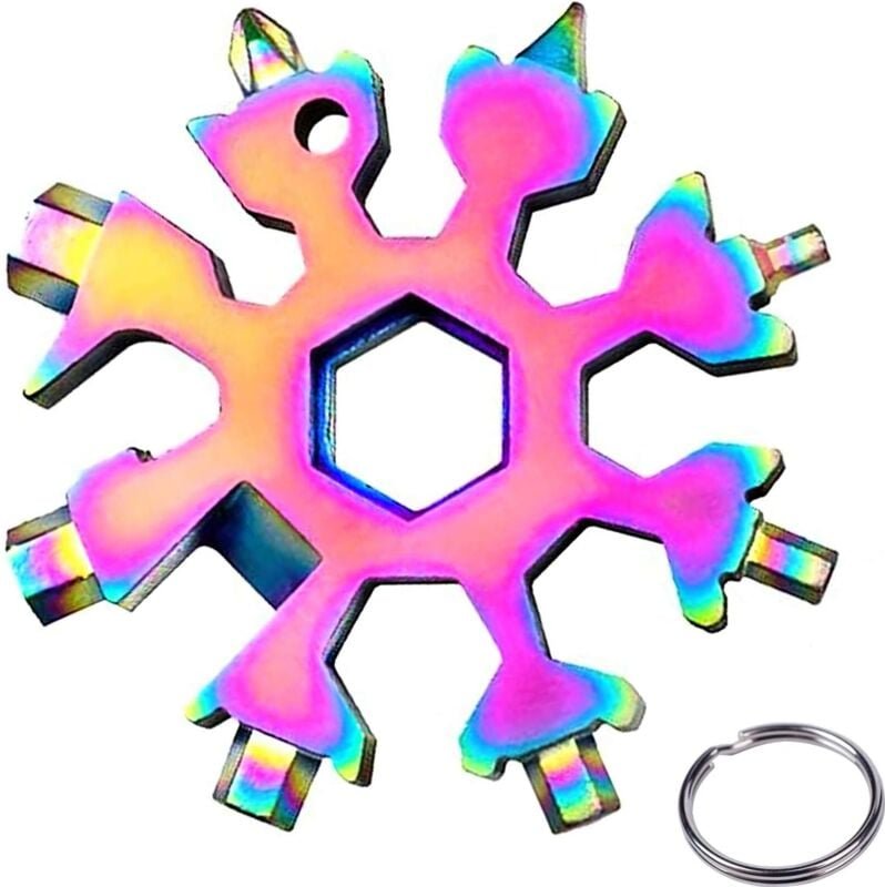 Fitags - 18-in-1-Schneeflocken-Multifunktionswerkzeug, Schneeflocken-Schraubendreher, leistungsstarkes Werkzeug, tragbar...