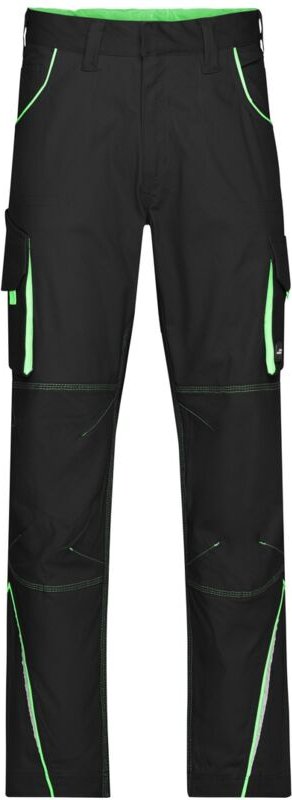 James&nicholson - Funktionelle Arbeitshose JN847 Gr. 44 black/lime-green