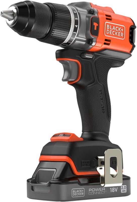 Black+decker Werkzeug - 18V Akku-Schlagbohrmaschine, 2x 2,0 Ah Li-Ion Akku, Ladegerät BLD683D2XK-QW