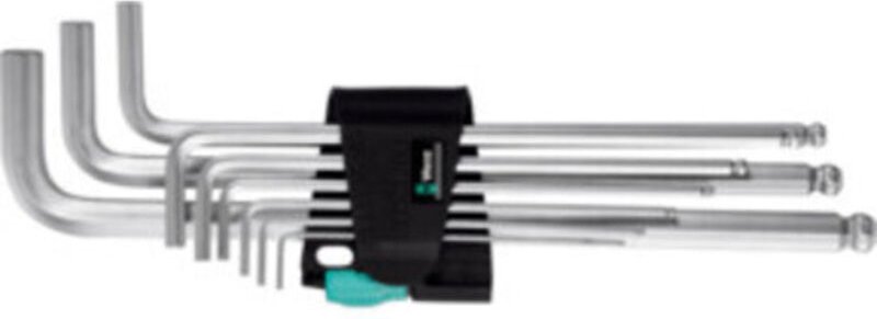 Sechskant-Winkelschraubendreher-Satz, Hex-Plus, verchromt, 9-teilig - Wera