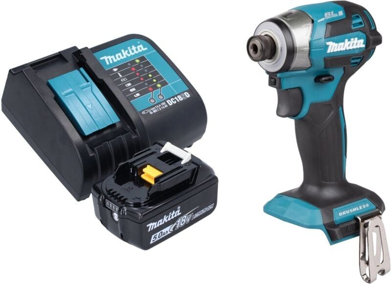 Makita DTD 173 ST1 Akku Schlagschrauber 18 V 180 Nm 1/4“ Brushless + 1x Akku 5,0 Ah + Ladegerät