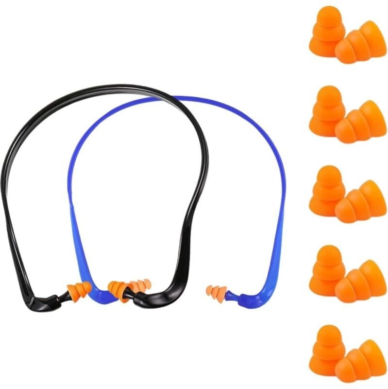 2er-Pack Over-Ear-Gehörschutz mit 5 Paar Ersatz-Ohrstöpseln, 14 x 14 x 1,4 cm Over-Ear-Gehörschutz, Lärmreduzierender Ge...