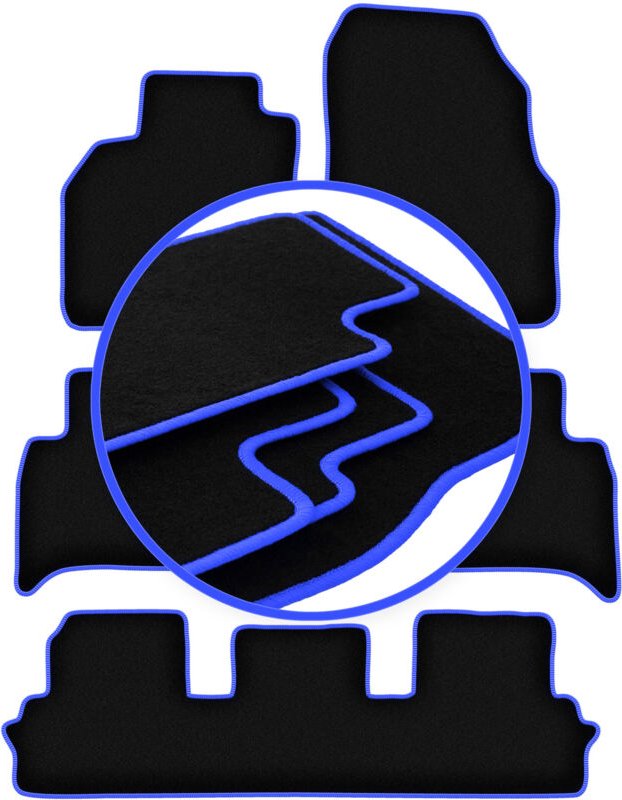 CARLUX-BLUE Autofußmatten für: Renault Grand Scenic III 7-Sitzer (2009-2015)