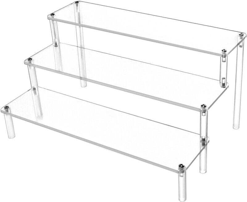 Ulisem 3-stufiger Acryl-Präsentationsständer, durchsichtiger Acryl-Präsentationsständer, transparente Präsentationsständ...