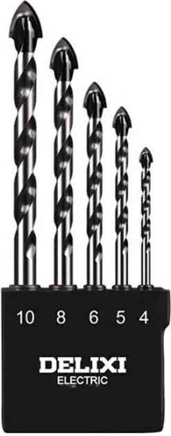 Bluedeer - delixi dds P3 5-teiliger Fliesenbohrer-Set – Diamantbeschichtete Bohrer für Fliesen, Keramik & Beton 4-10mm I...