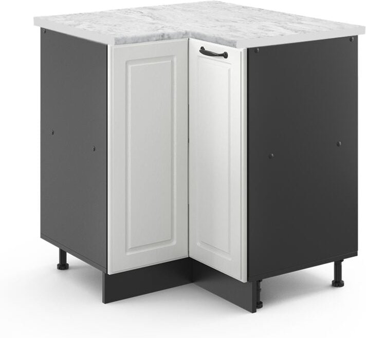 Vicco - Eckunterschrank R-Line, Weiß Landhaus, 75.6 cm, ap Marmor