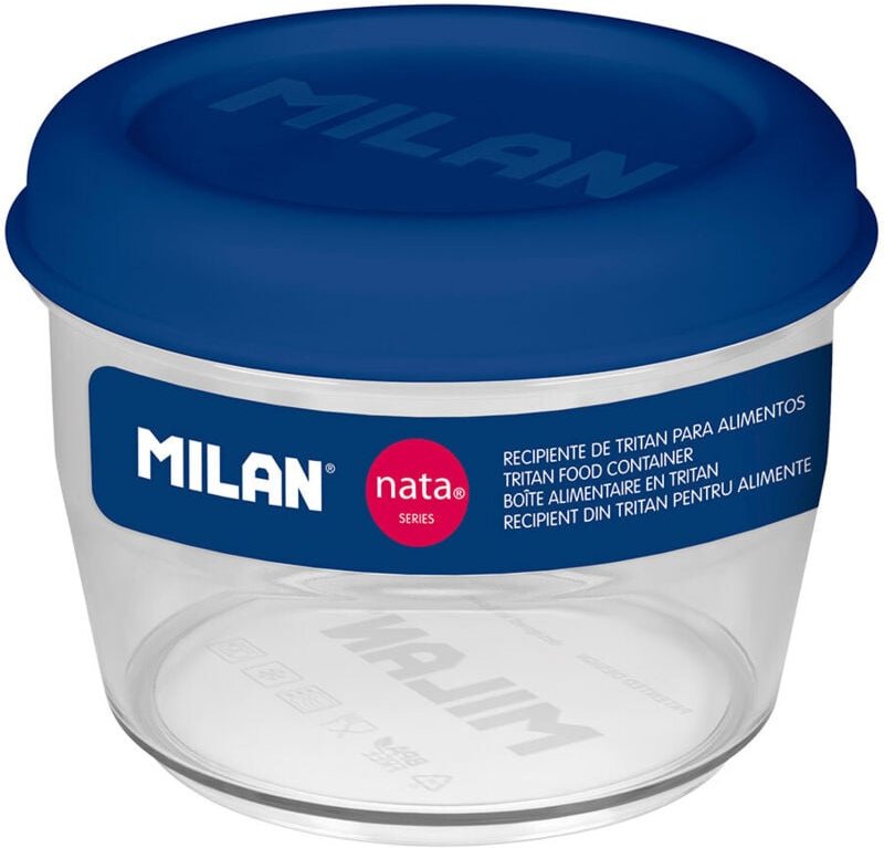 Milan - Runde luftdichte detritan-Lunchbox rund 0,5l cream® 624 blau