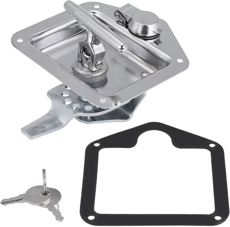 Eosnow - Edelstahl-Klappgriff in T-Form, Schloss, Werkzeugkasten, Schlüsselsatz für LKW-Anhänger