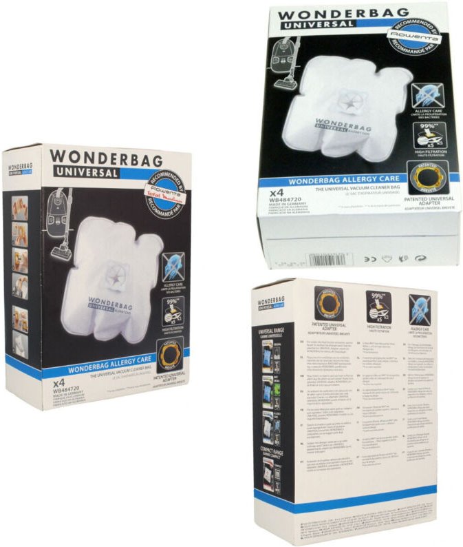 Ersatzteil - Set von 3 Boxen mit 4 universalen Mikrofaserbeuteln - - rowenta Moulinex calor, tefal