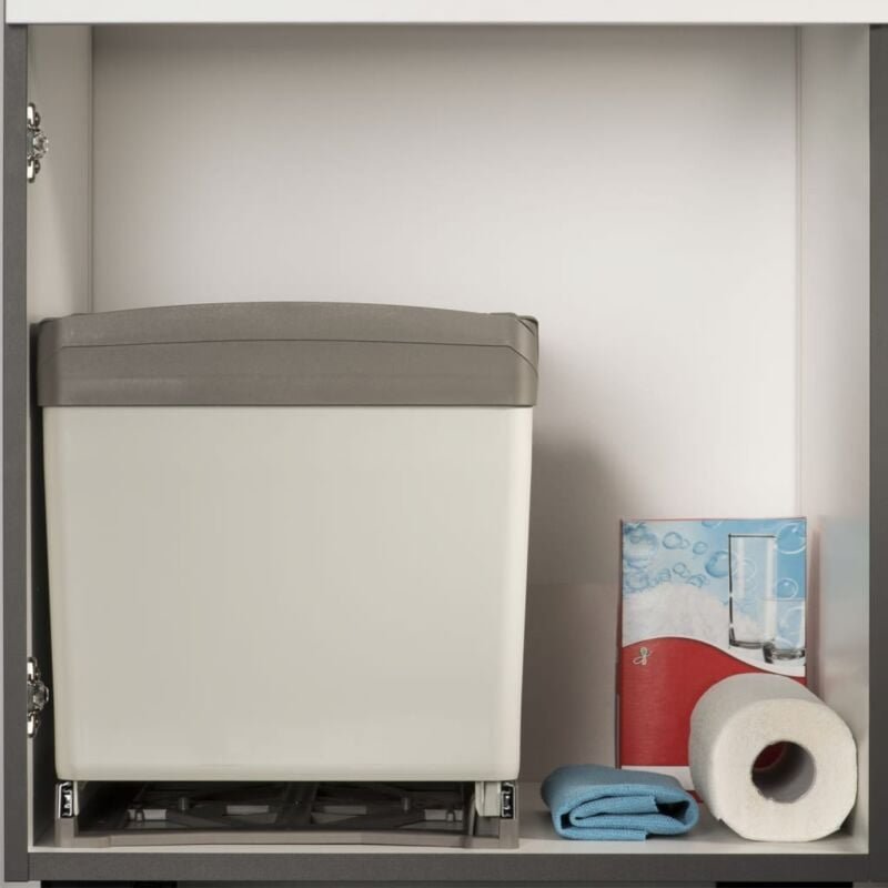 Thumbnail - Einbau-Abfallsammler Rechteckig 2x21 l Grau Eyckhaus