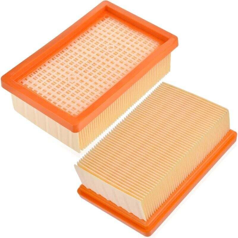 Ulisem Rebirthcare 2er-Pack Flachfaltenfilter für Kärcher Staubsauger 2.863-005.0 – Kärcher WD4, WD5, WD6, MV4, MV5, MV6...