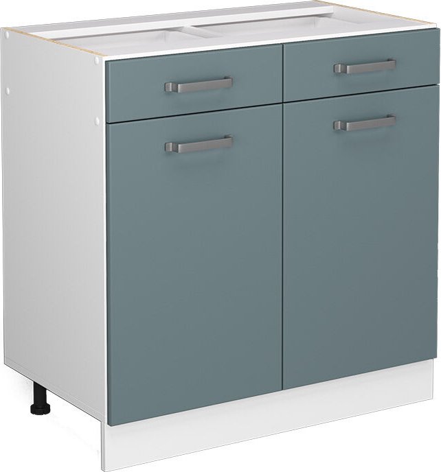 Küchenunterschrank R-Line, Blau-Grau, 80 cm , ohne Arbeitsplatte, Vicco