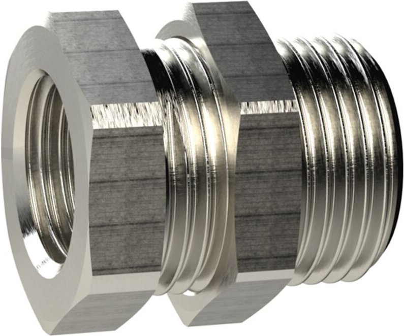 Schottverschraubung, M42x2 a., g 1 i., Messing vernickelt - Riegler