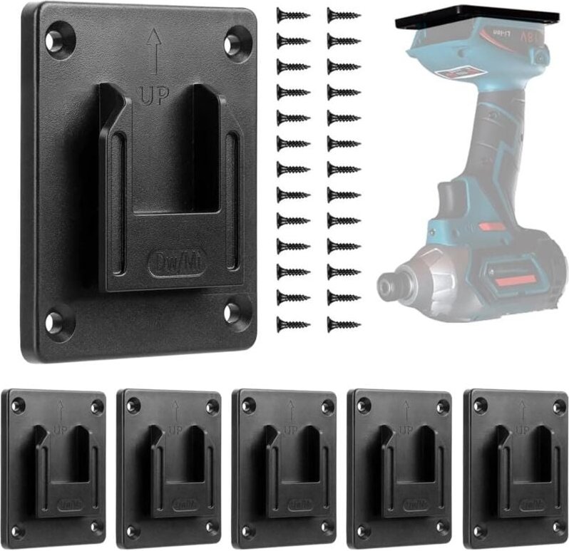 Lot de 6 porte-outils muraux pour Dewalt 12-20 V/Milwaukee 14,4-18 v - Support de perceuse électrique - Support d'atelie...