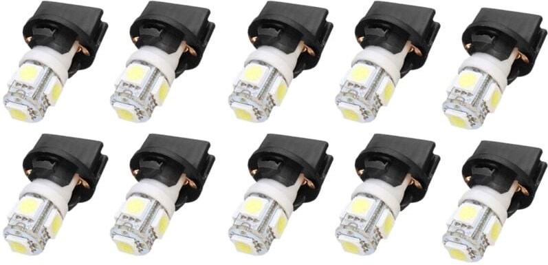Tlily - 10X T10 Weiß 5050 194 LED-Birnen Instrument Gauge Cluster Dash Licht mit Sockel
