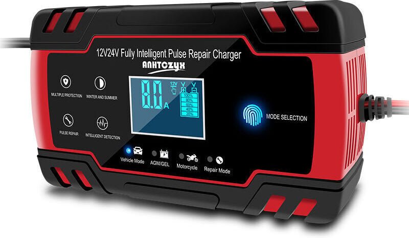 Thumbnail - Odipie - Intelligentes Auto- und Motorradbatterieladegerät 8A 12V/24V, Autobatterieladegerät-Wartungsgerät, 3-Stufen-Bat...