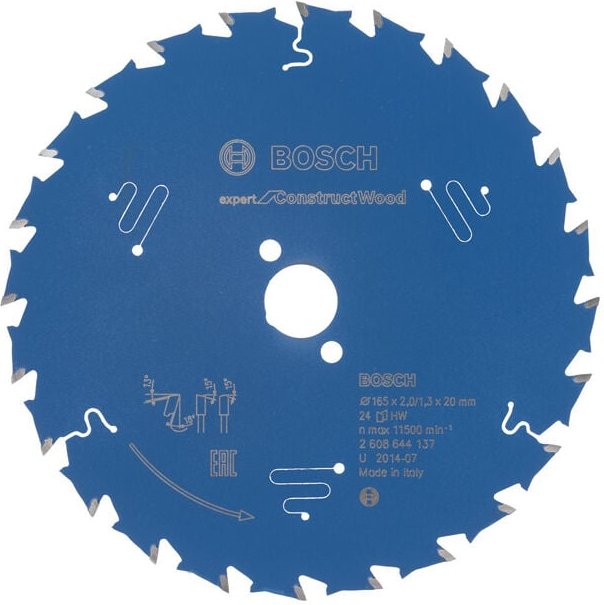 Kreissägeblatt Expert for Construct Wood, 165 x 20 x 2,0 mm, 24 - Bosch