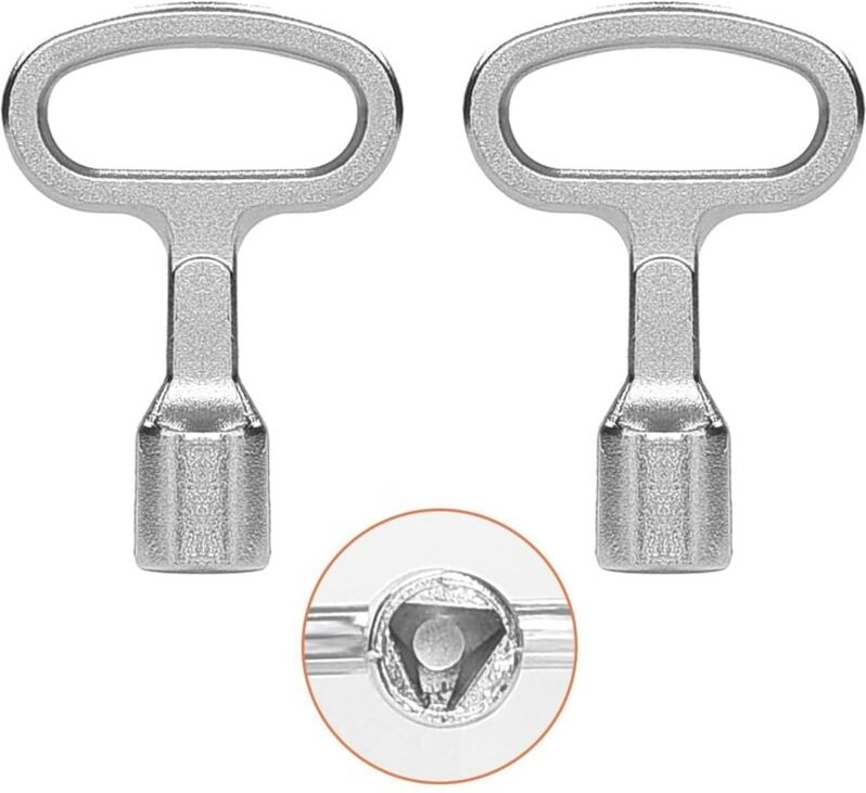 Gabrielle - 2 Stück Metall-Dreiecksschlüssel, Dreiecksschlüssel, für Elektrokasten, Gas, Wasser, Stromzählerkasten, Schr...