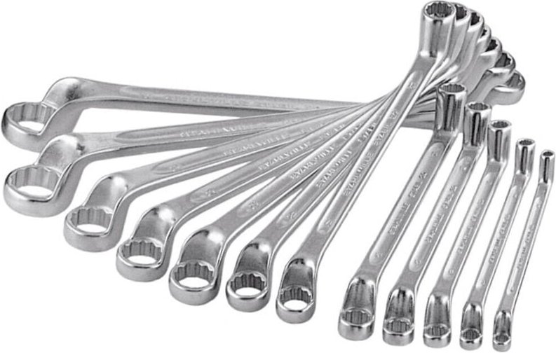 Doppelringschlüssel-Satz, tiefgekröpft, 13-teilig - Stahlwille