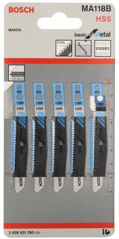 Stichsägeblatt Basic for Metal ma 118 b 5er 2608631780 - Bosch
