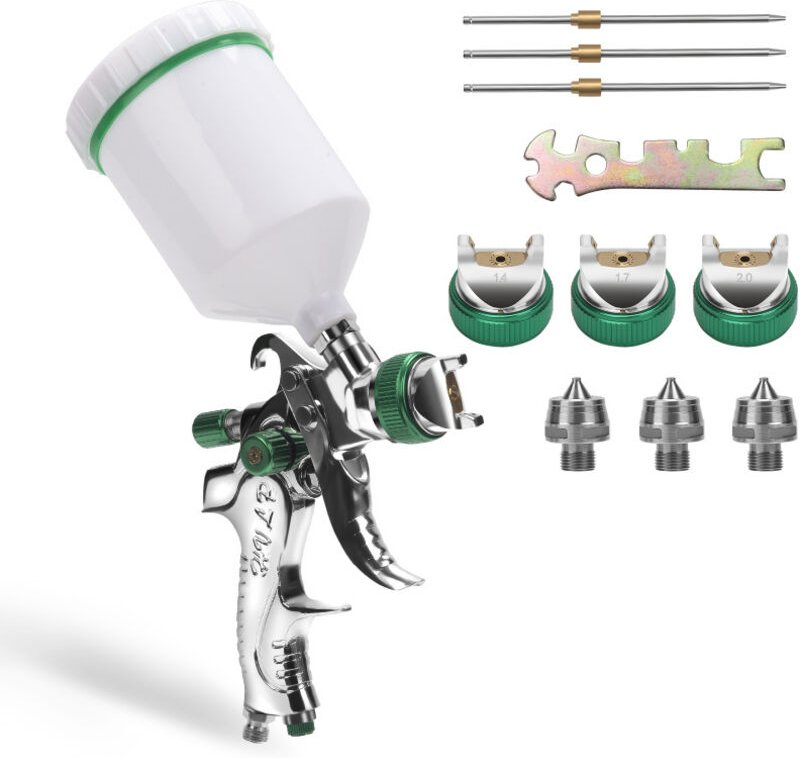 Hvlp Lackierpistole Die schwerkraftkanone 600ml Profi Spritzpistole 100 ml/min 0.35Mpa 2 Stück - Swanew