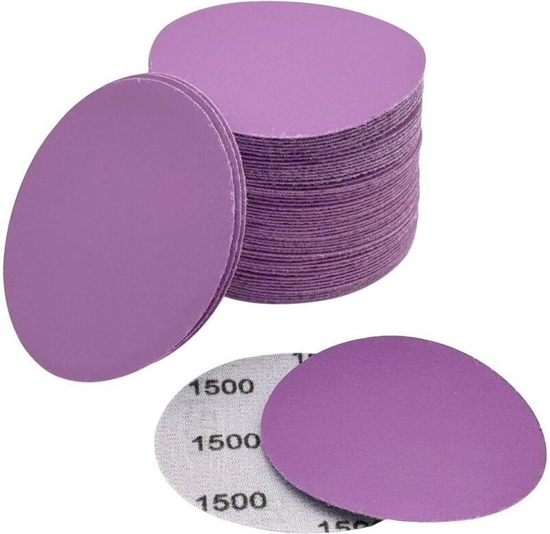 3 Zoll Nass-/Trockenschleifpapier, Körnung 1500, 50 Schleifscheiben, Premium-Aluminiumoxid-Schleifpapier mit Klettversch...