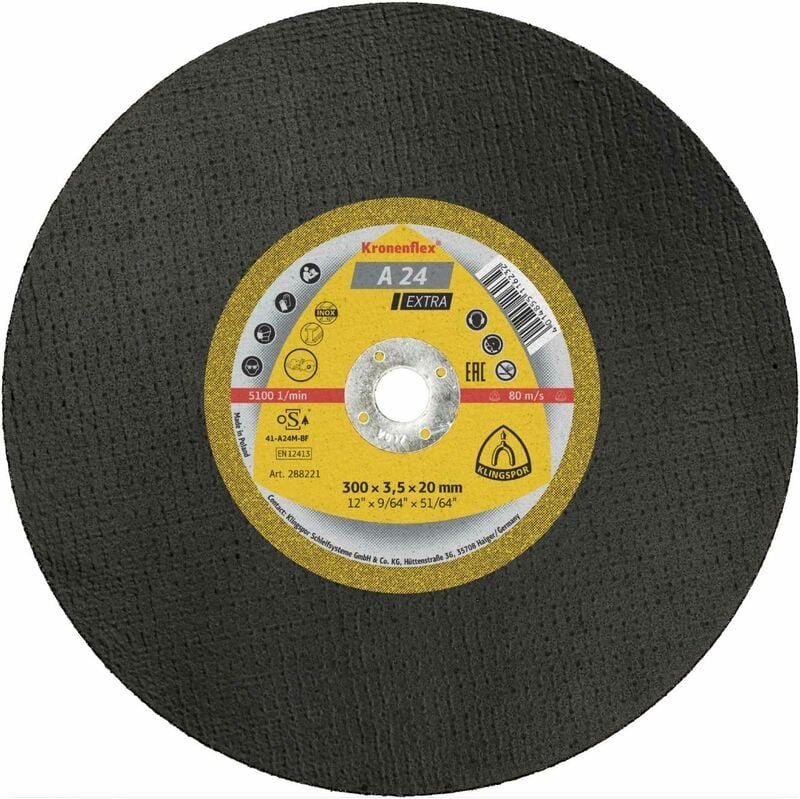 Klingspor A 24 EX Großtrennscheiben, 300 x 3,5 x 22,23 mm, gerade