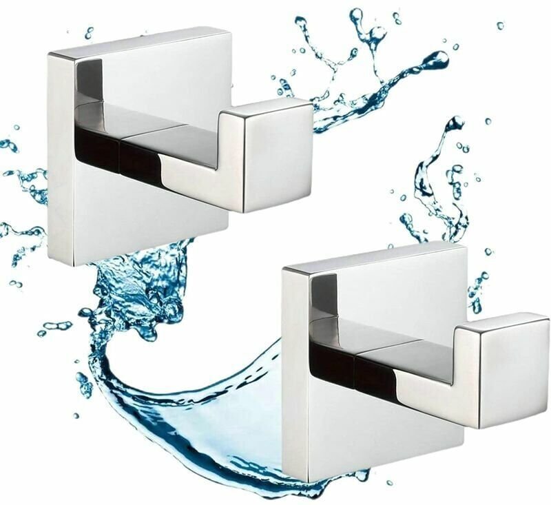 Stück Chrom-Badezimmerhaken, Wandmontierte Bademantelhaken, Badetuchhaken, SUS304 Edelstahl