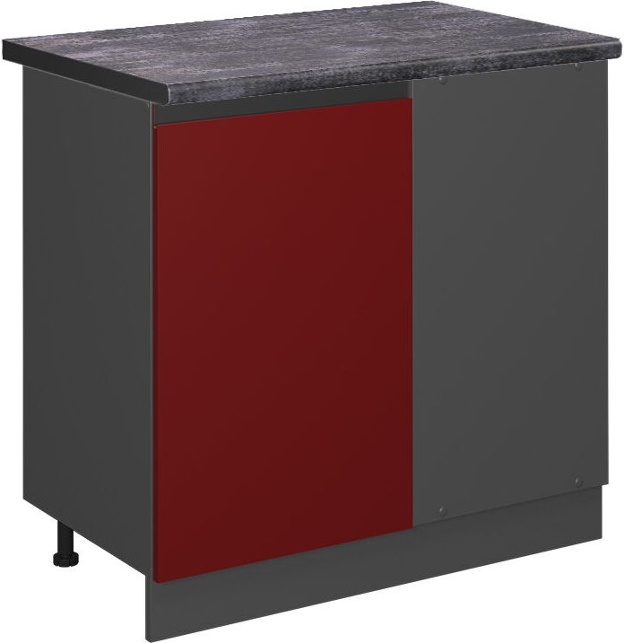 Vicco - Eckunterschrank R-Line, Rot, 86 cm, ap Anthrazit