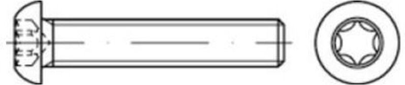 Thumbnail - ISO 7380-1 Flachkopfschraube A 2 M 10 x 35 -T50 Vollgewinde A 2 200 Stk