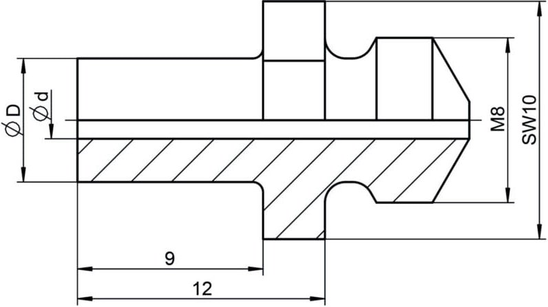 Gesipa Ersatzteil Mundstück V-10/32 (9mm verlängerte Ausführung)