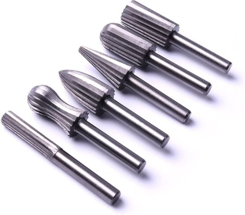 6-teiliges 6-mm-1/4-Zoll-Stahl-Rotationsfräser-Feilenset zum Schleifen und Entgraten von Metall, Kunststoff, Holz und St...