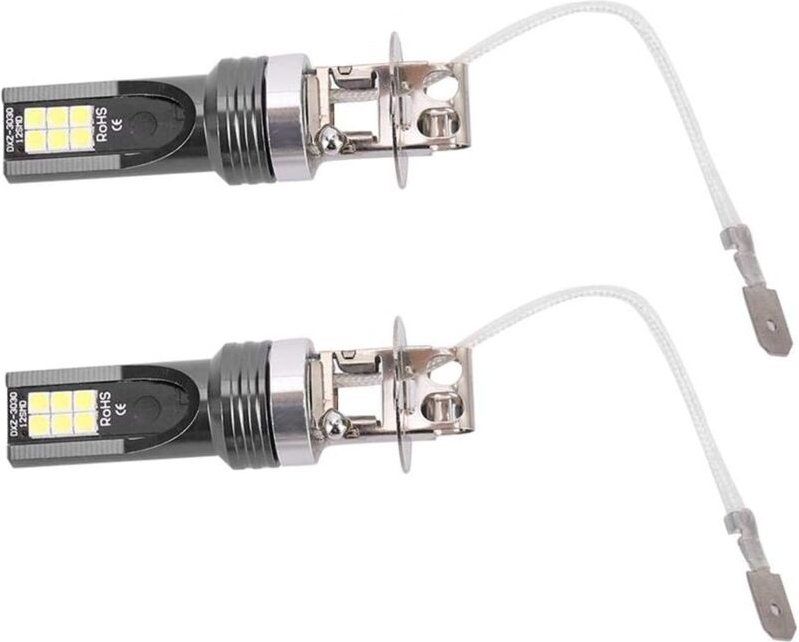 Ersandy - Stück LED-Scheinwerferlampe, 2525 12LED Auto-Fahrzeug-Scheinwerfer-Ersatz für H3-Scheinwerferlampe DC12V-24V W...