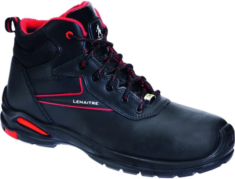 Thumbnail - Hochsichere Sicherheitsschuhe GEORGE HIGH S3 ESD SRC Schwarz/Rot 35