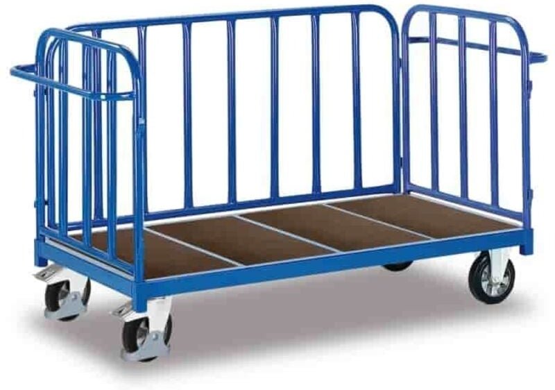 VARIOfit Dreiwandwagen mit senkrechten Streben Elastikbereifung 1200kg Tragkraft 1605x845mm