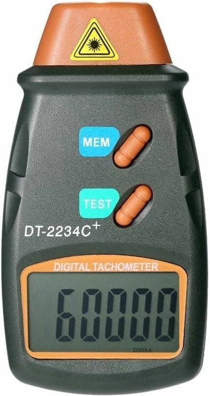 Thumbnail - Digitaler Hand-Laser-Tachometer, berührungsloser Drehzahlmesser, Bereich 2,5 U/min – 99,999 U/min, LCD-Display mit 3 ref...