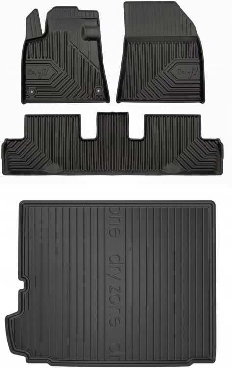 SET 77 Fußmatten und Fußmatten Citroën C4 Grand Picasso 2 2013-2019 7 Sitze mit