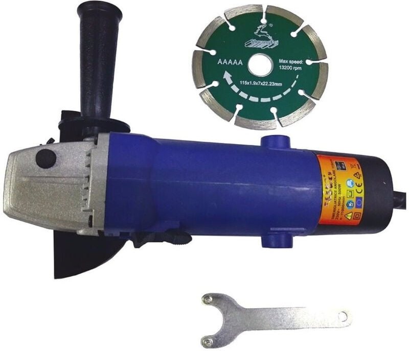 Trade Shop Traesio - Trade Shop - flex winkelschleifer 115MM 500W TG115A-115 gratis diamantscheibe -