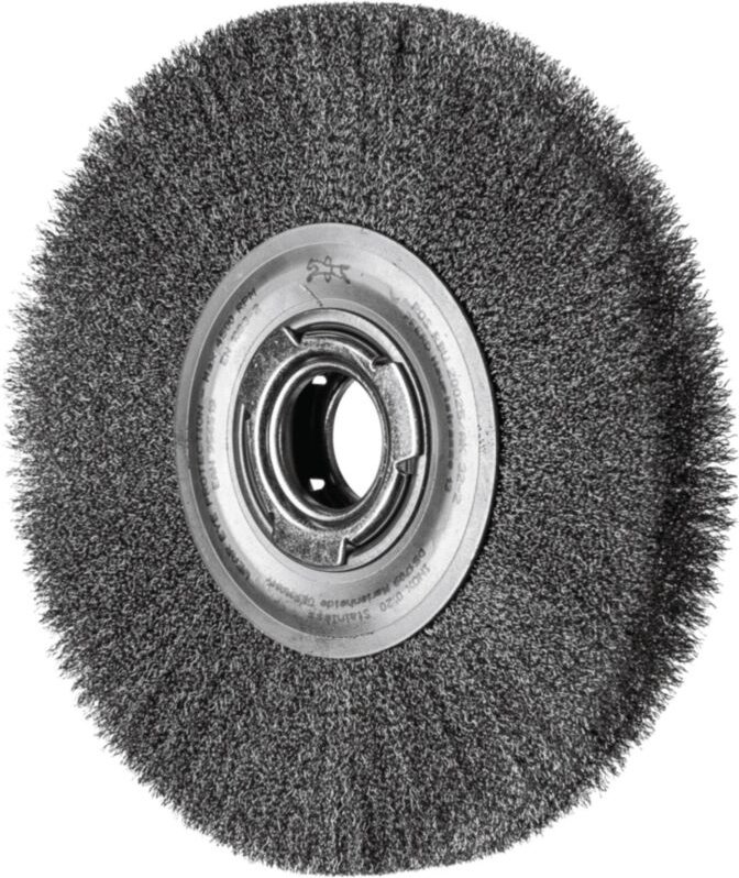 Pferd - Rundbürste breit ungezopft rbu Ø200x25xvariable Bohrung Edelstahl-Draht-Ø0,20 Schleifbock