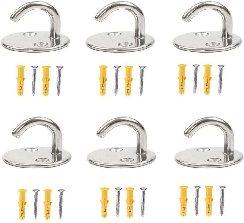 Deckenhaken 6 Stück Edelstahl Einschraubhaken Deckenhaken Aufhängung Einschraubmontagehaken 5mm Befestigungshaken