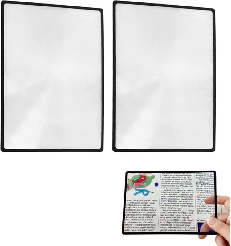 Thumbnail - 3-fache (300 %) Kartenlupen, Fresnel-Lupenblätter, Seitenlupe für Senioren, alte Väter und Mütter, die kleine gedruckte ...