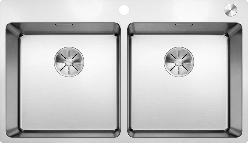 Andano 400 - Spüle, 87x50 cm, mit Exzenterbedienung PushControl, Edelstahl 525249 - Blanco