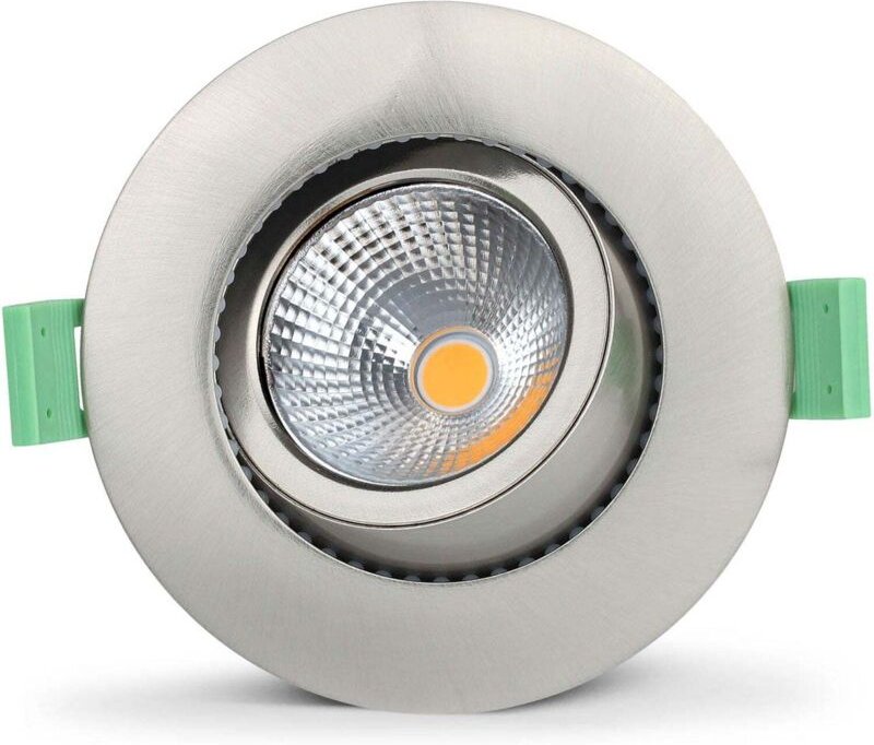 Lisa dimmbares einbau downlight 3000k 600lm ip65 1er pack gebursteter stahl