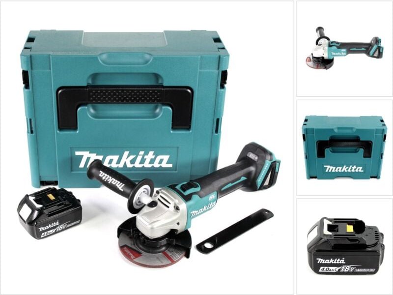 Dga 504 M1J Akku Winkelschleifer 18V 125mm Brushless + 1x Akku 4,0Ah + Makpac - ohne Ladegerät - Makita